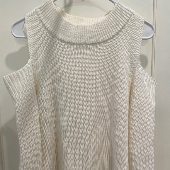 French Connection Small White Knit Cutout Sweater - Picture 1 of 4